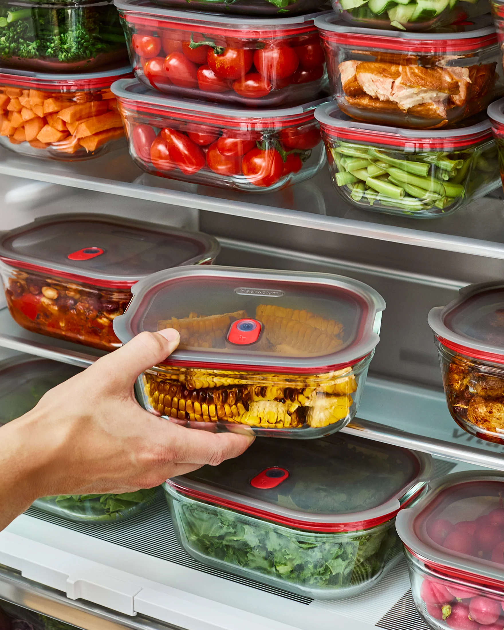 STACK + NEST GLASS FOOD CONTAINERS X5 - Image 3